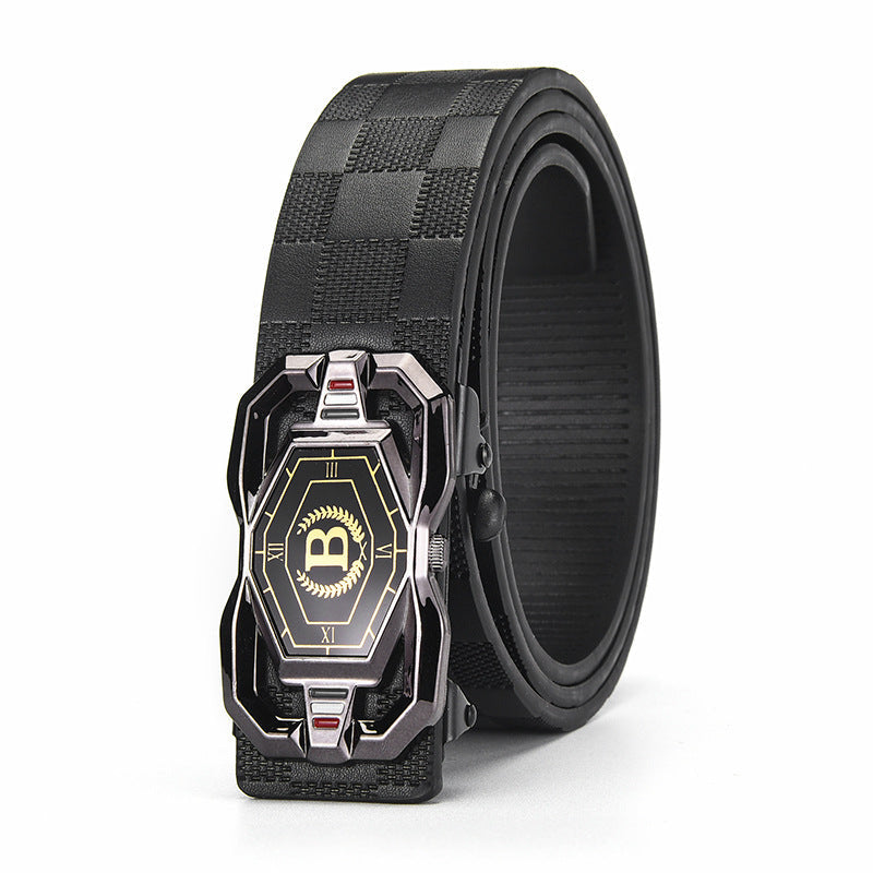🐊Men‘s Crocodile-Pattern Belt – Automatic Buckle, Genuine Leather & Versatile 👔📦