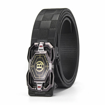 🐊Men‘s Crocodile-Pattern Belt – Automatic Buckle, Genuine Leather & Versatile 👔📦