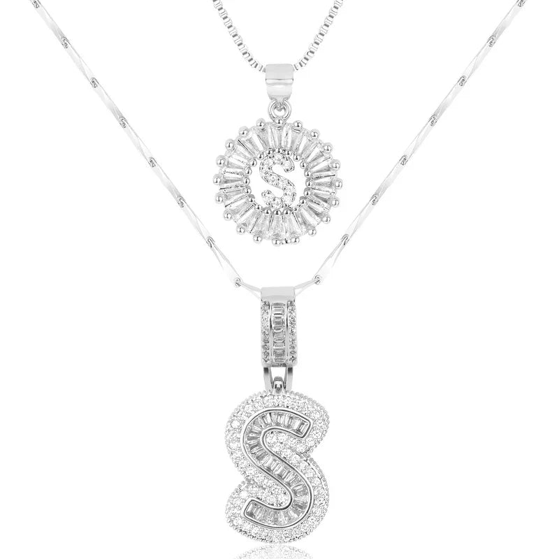 💖2 Pack - Initial Letter Pendant Necklaces