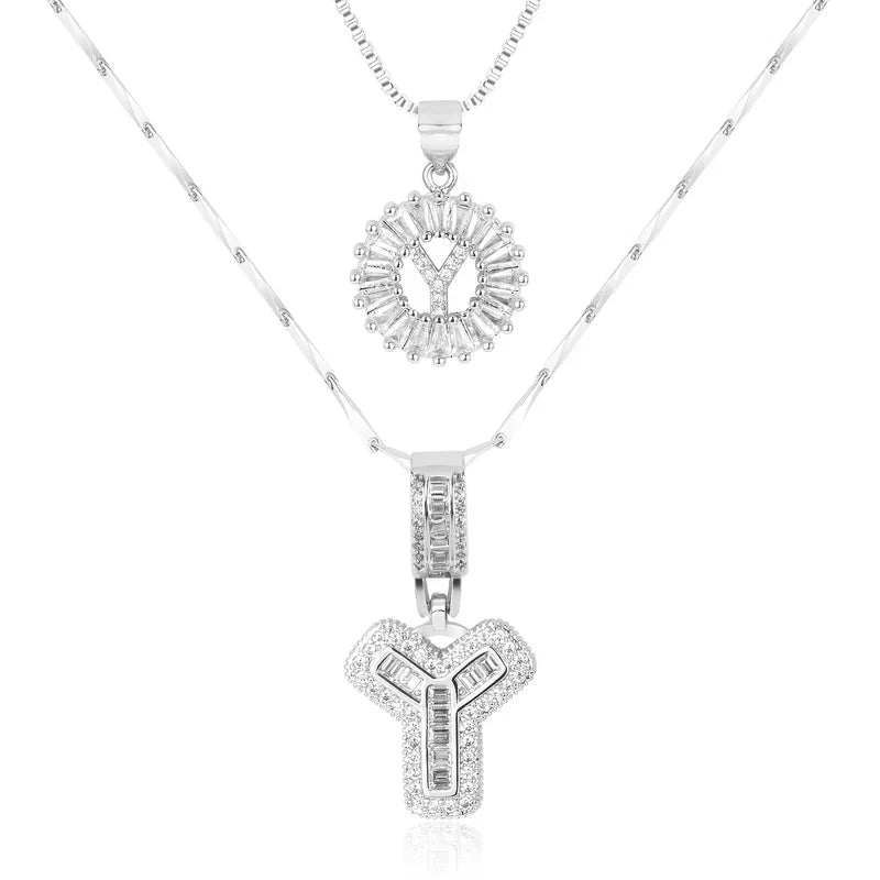 💖2 Pack - Initial Letter Pendant Necklaces