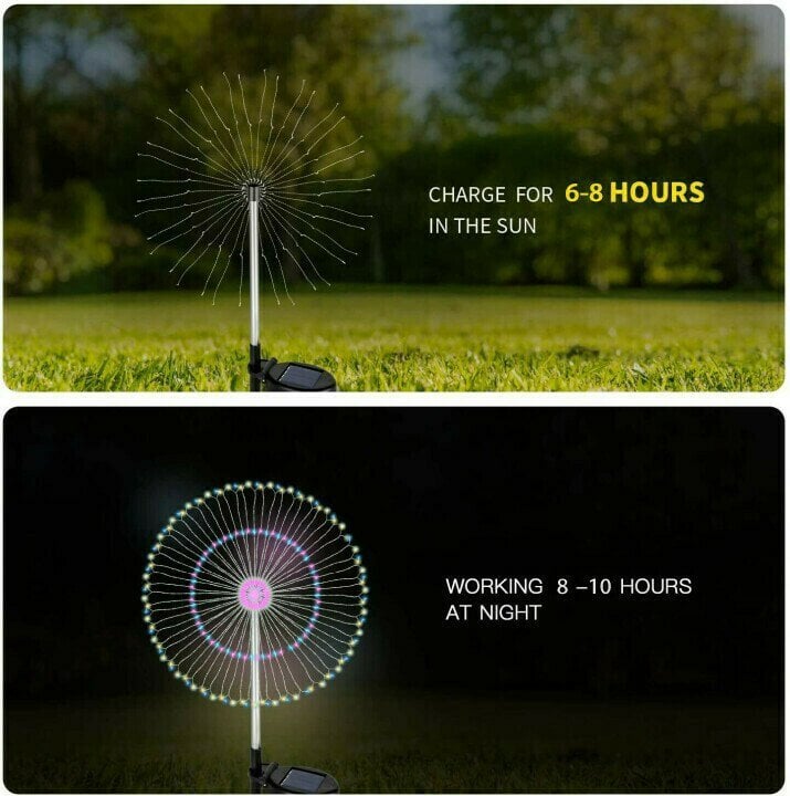 🎅🔥Waterproof Solar Garden Fireworks Lamp