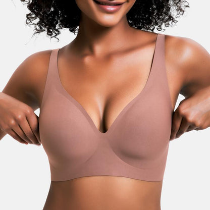 💜Jelly Wireless Womens Comfortable Wireless Bras Push Up Bralettes Seamless Tshirts Bras Deep V Everyday Bras