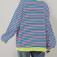 Women's Oversized Striped Long Sleeve Pullover