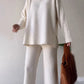 V-Neck Casual Slit Knitted Two-Piece Set