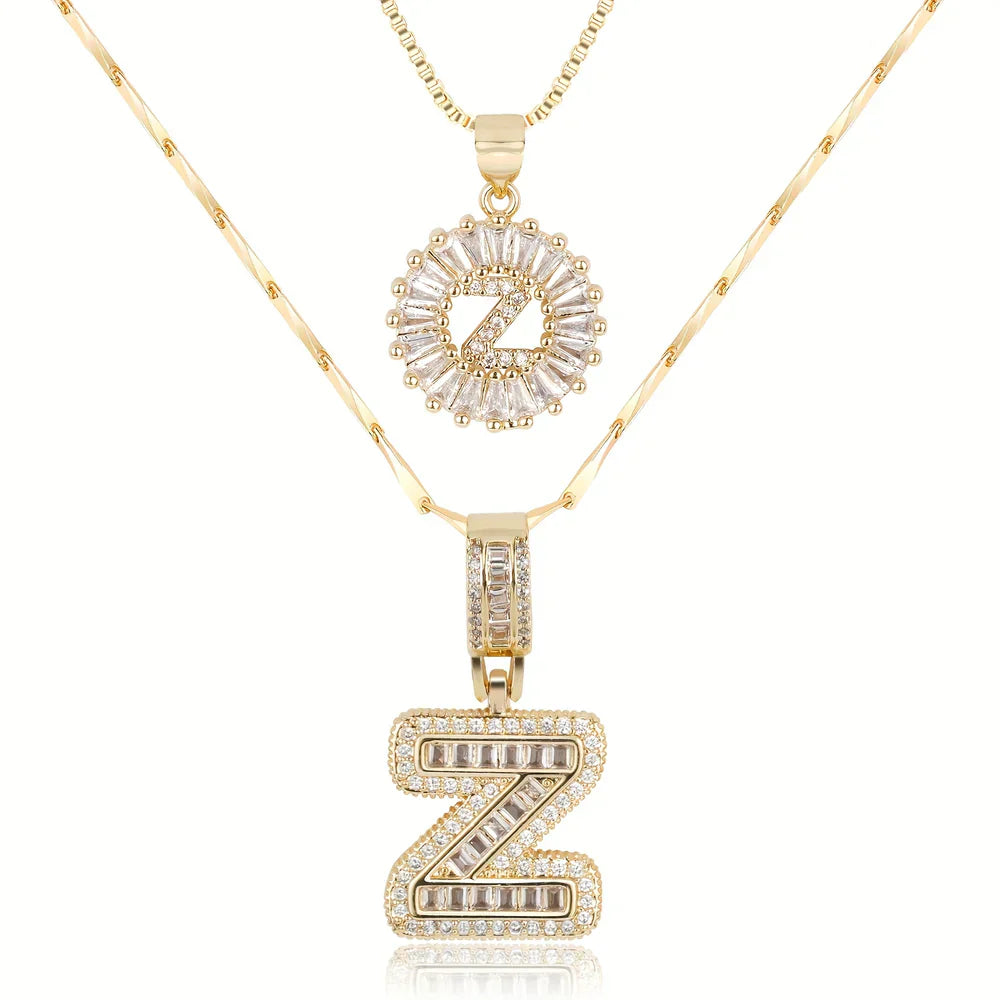 💖2 Pack - Initial Letter Pendant Necklaces
