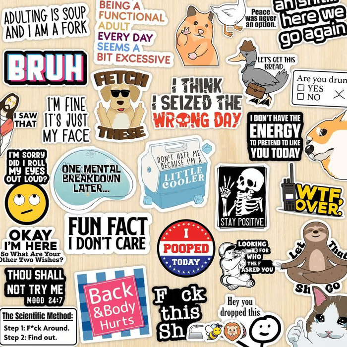 💥BUY 1 GET 1 FREE🔥 Set of 130 Pcs Funny Saying Stickers