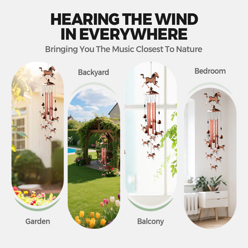 Pure Hand-made Copper Horse Wind Chimes