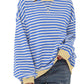 Women's Oversized Striped Long Sleeve Pullover