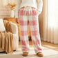 🔥Winter Vintage Plaid Elastic Straight Loose Thick Warm Casual Pants