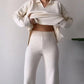 V-Neck Casual Slit Knitted Two-Piece Set