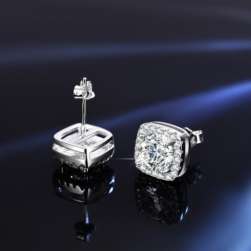💎Moissanite Sparkle Ear Studs – Brilliant shine, hypoallergenic & perfect for daily elegance or gifting 💍