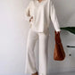 V-Neck Casual Slit Knitted Two-Piece Set