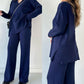 V-Neck Casual Slit Knitted Two-Piece Set