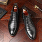 🔥Men's Embossed Ankle Boots  Dual Side Zipper Trendy Boots! 👞