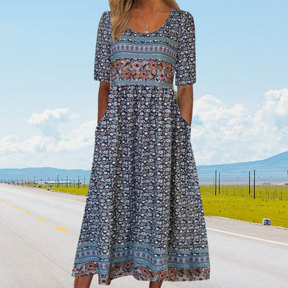 🔥Women’s Elegant Bohemian Print Dress