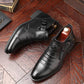 🔥Men's Embossed Ankle Boots  Dual Side Zipper Trendy Boots! 👞
