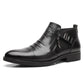 🔥Men's Embossed Ankle Boots  Dual Side Zipper Trendy Boots! 👞
