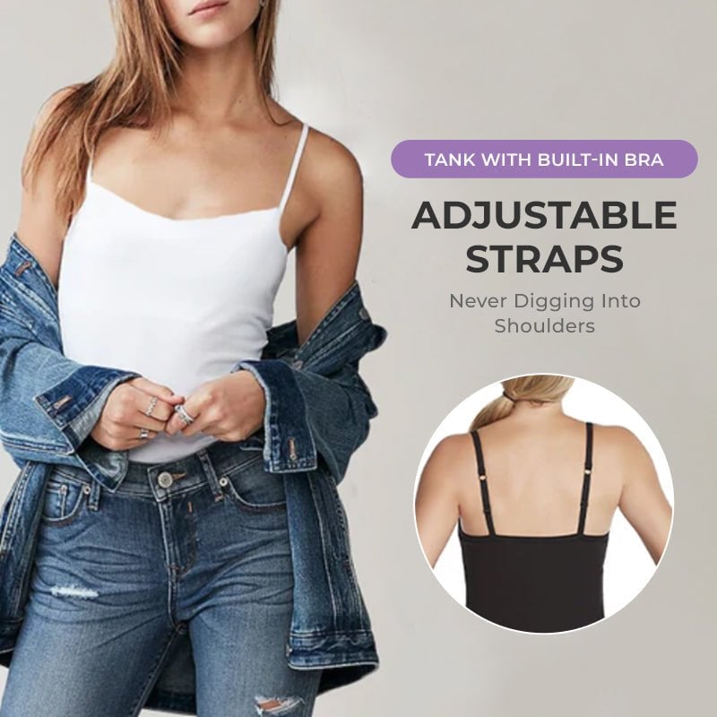 🔥Summer Sale - Stretch Cotton Camisole Built-in Bra