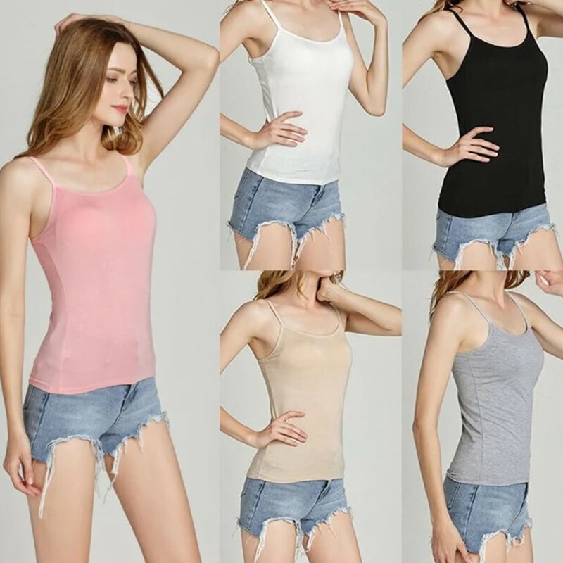 🔥Summer Sale - Stretch Cotton Camisole Built-in Bra