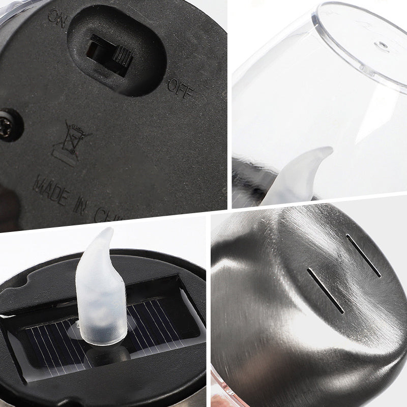 Solar Power Tea Lights Outdoor Flameless Flicker IP65 Waterproof Table Lamp LED Candles with Dusk to Dawn Sensor for Lantern Garden Camping Party Home Decorations Warm Color