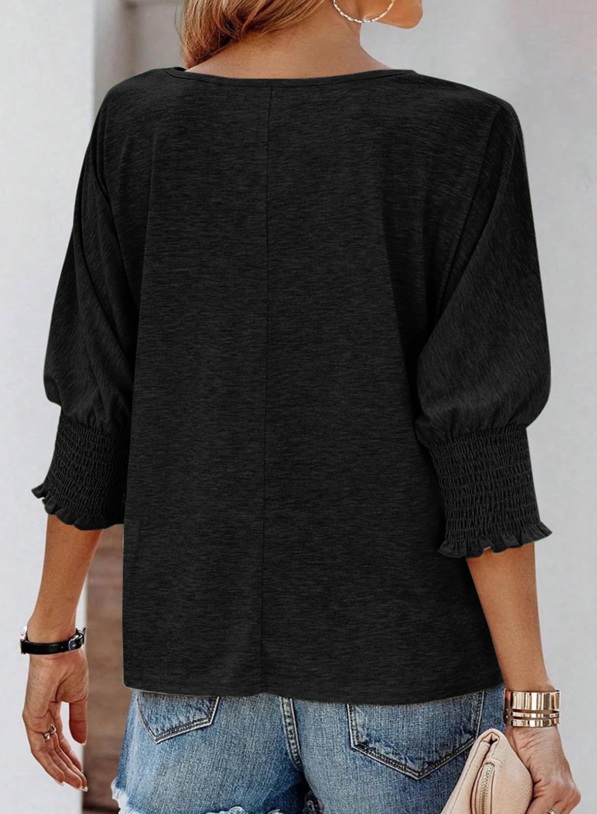 🔥Hot Sale🏆Women's Fashion 3/4 Sleeve Crewneck Basic Business T-Shirts