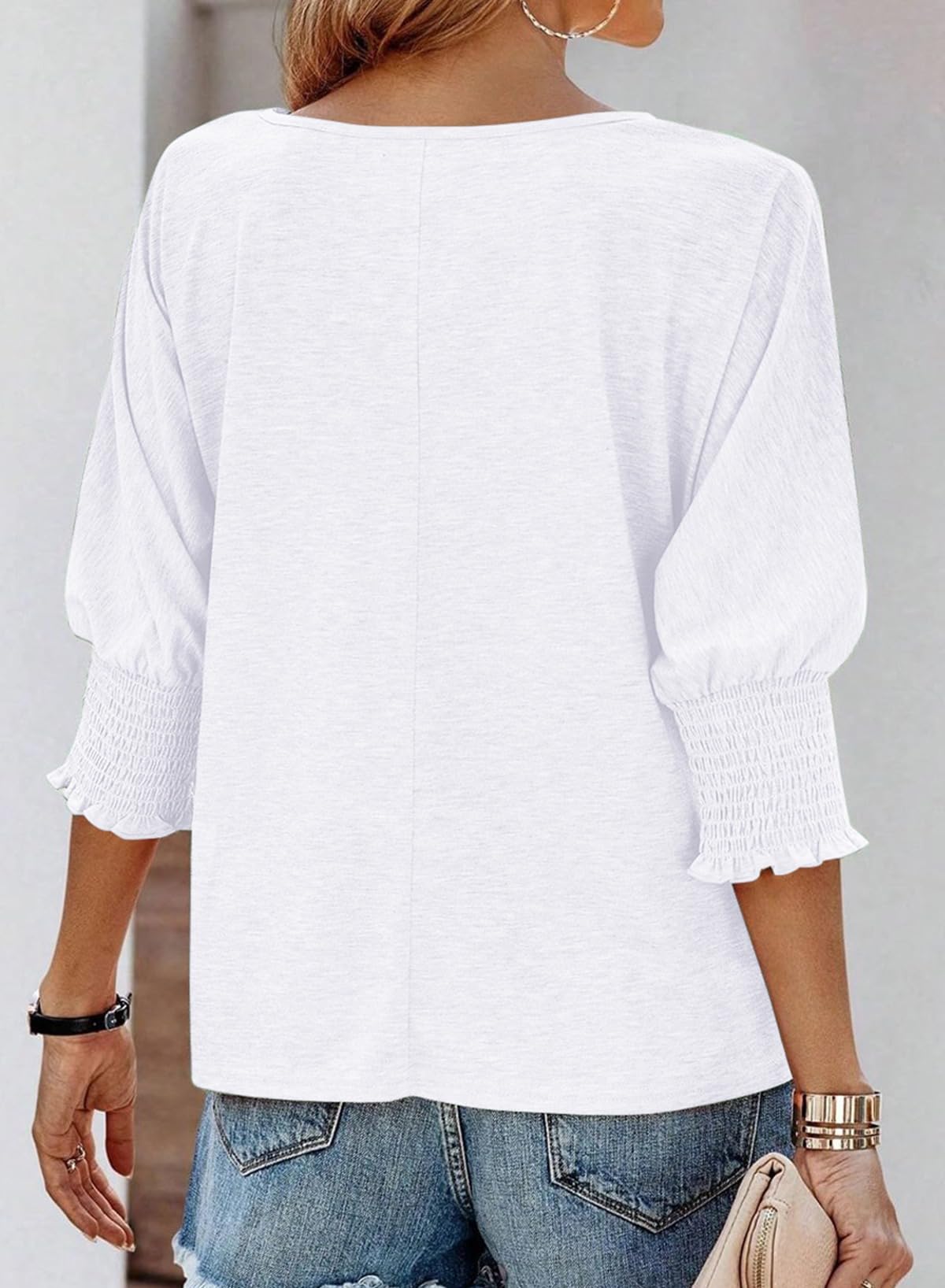 🔥Hot Sale🏆Women's Fashion 3/4 Sleeve Crewneck Basic Business T-Shirts