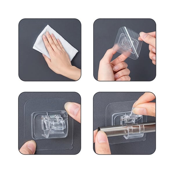 🔥Nail-Free Adjustable Curtain Rod Holders