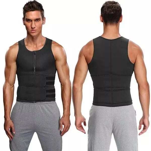 🔥Men's Shapewear Sauna Vest Waist Trainer Double Belt🔥