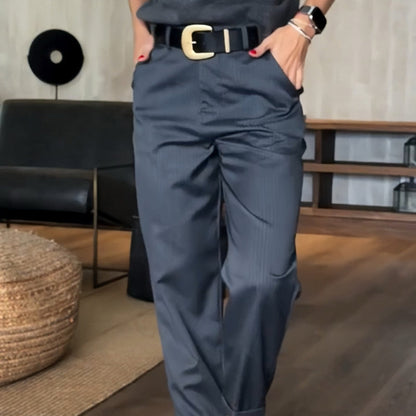 🔥Women's High Waist Casual Straight Blazer Pants🍃