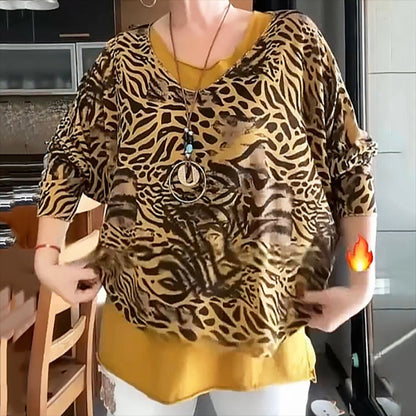 Women's Abstract Leopard Print Top