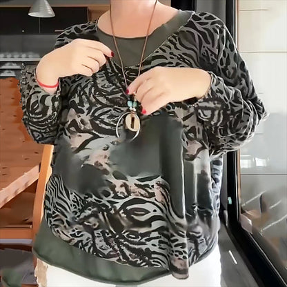 Women's Abstract Leopard Print Top