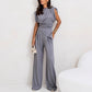 Women’s Elegant Solid Color Two-Piece Set 🌸 | Sculpting High-Waist Pants + Bustier Top | Wrinkle-Free Fabric