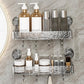 Wall Mounted Removable Suction Cup Shelf with Hooks