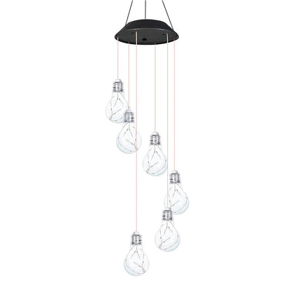 🌠💡Colorful LED Solar-Powered Light Bulb Wind Chimes🌈