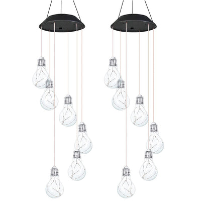 🌠💡Colorful LED Solar-Powered Light Bulb Wind Chimes🌈