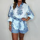 💕Patterned Tie Waist Button Up Shorts Co-ord