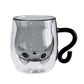 Adorable Cat Design Double-Wall Glass Mug