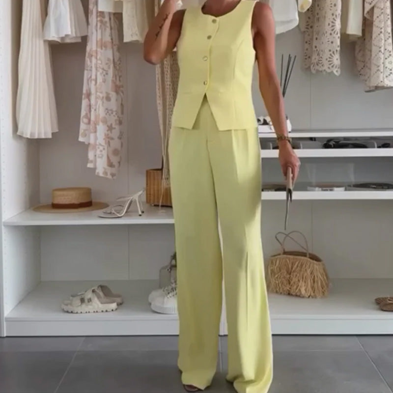 🌸Summer New Arrivals🌸Women's Sleeveless Top and Full-Length Pants Set