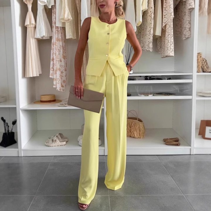 🌸Summer New Arrivals🌸Women's Sleeveless Top and Full-Length Pants Set