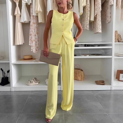 🌸Summer New Arrivals🌸Women's Sleeveless Top and Full-Length Pants Set