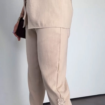Women’s Cap Sleeve Top Cropped Pants 2-Piece Outfits