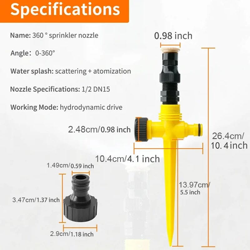 🏡BUY 2 GET 1 FREE✨360° Rotation Auto Irrigation System Garden Lawn Sprinkler Patio