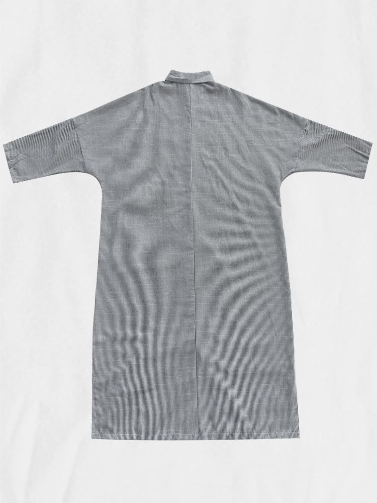 【Relaxed】Striped Cardigan Loose Large Size Irregular Dress