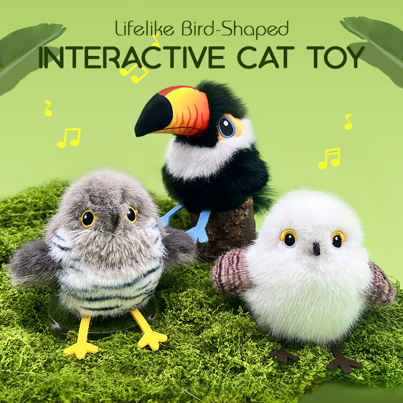 Lifelike Bird-Shaped Interactive Cat Toy