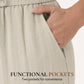 Lightweight Linen Pants Solid Color Drawstring Casual Pants - Breathable & Skin-Friendly