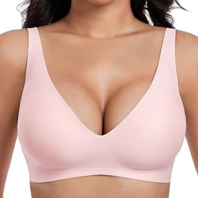💜Jelly Wireless Womens Comfortable Wireless Bras Push Up Bralettes Seamless Tshirts Bras Deep V Everyday Bras