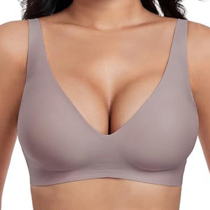 💜Jelly Wireless Womens Comfortable Wireless Bras Push Up Bralettes Seamless Tshirts Bras Deep V Everyday Bras
