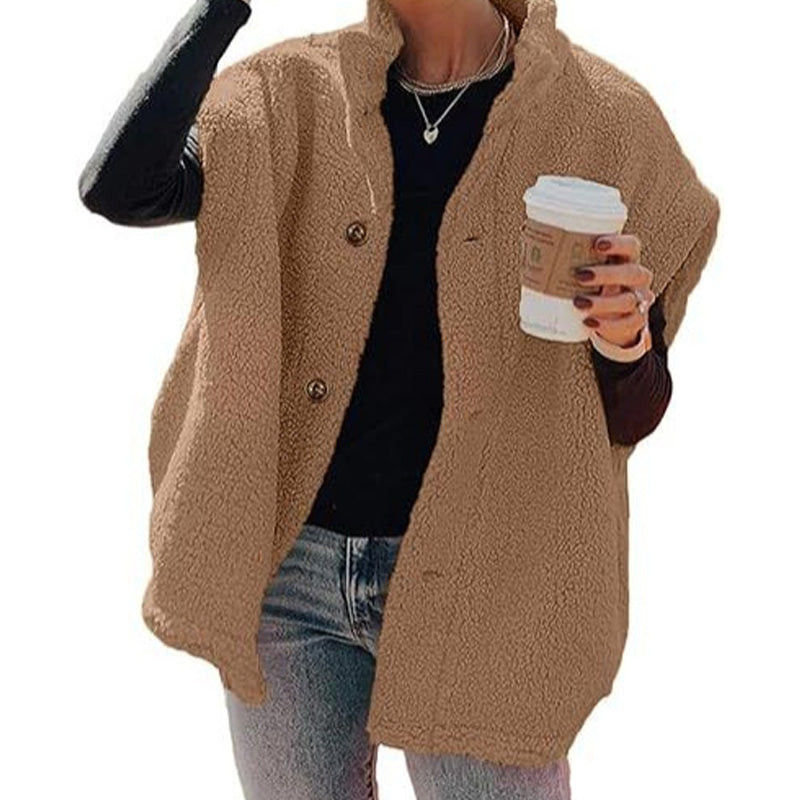 🍂 Women’s Cosy Teddy Fleece Stand Collar Gilet – Versatile Layering Piece For Everyday Wear