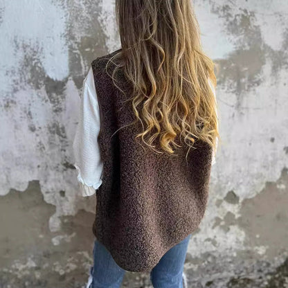 🔥Women's Fall Button Down Short Warm Vest