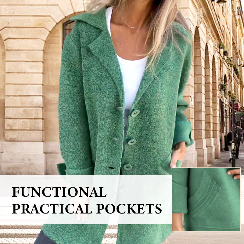 Women’s Single-Breasted Casual Coat with Pockets